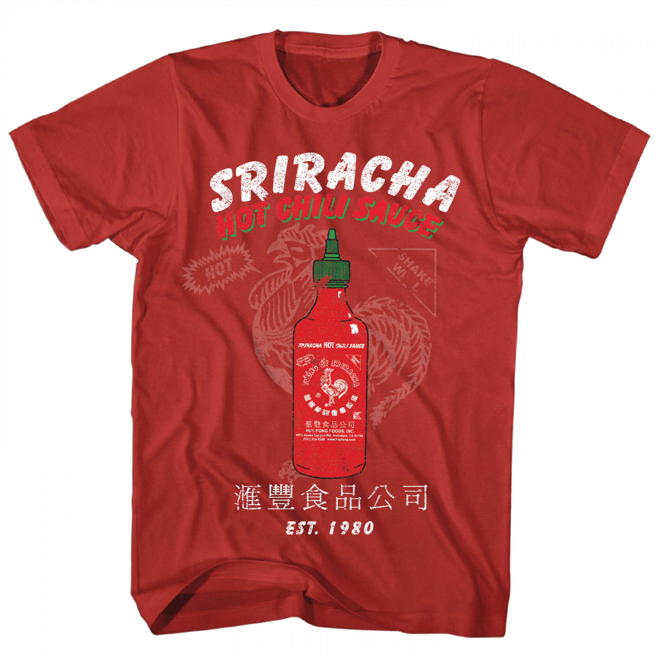 Sriracha Bottle and Vintage Logo T-Shirt