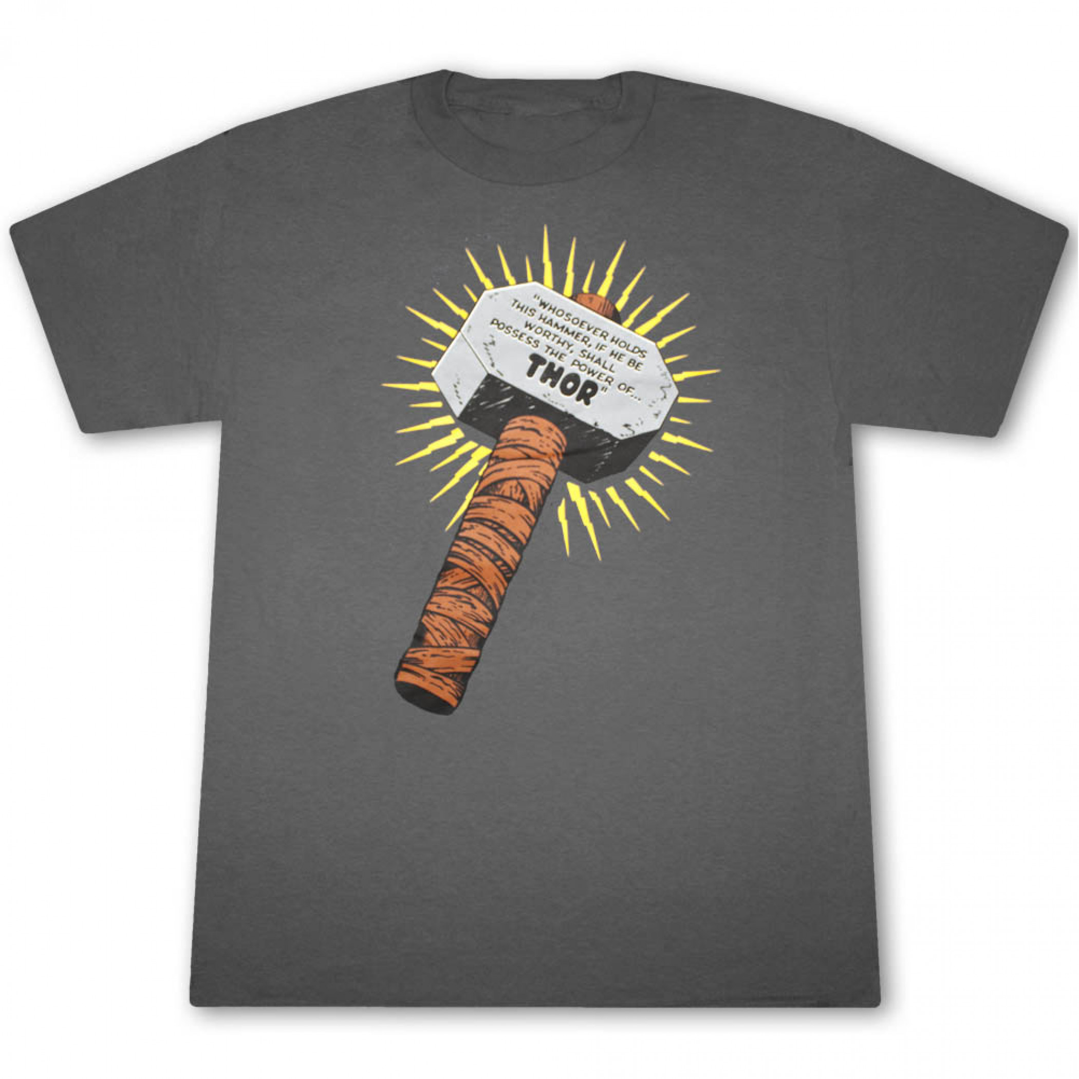 Thor Whosoever Holds This Hammer Men's Gray Graphic T-Shirt