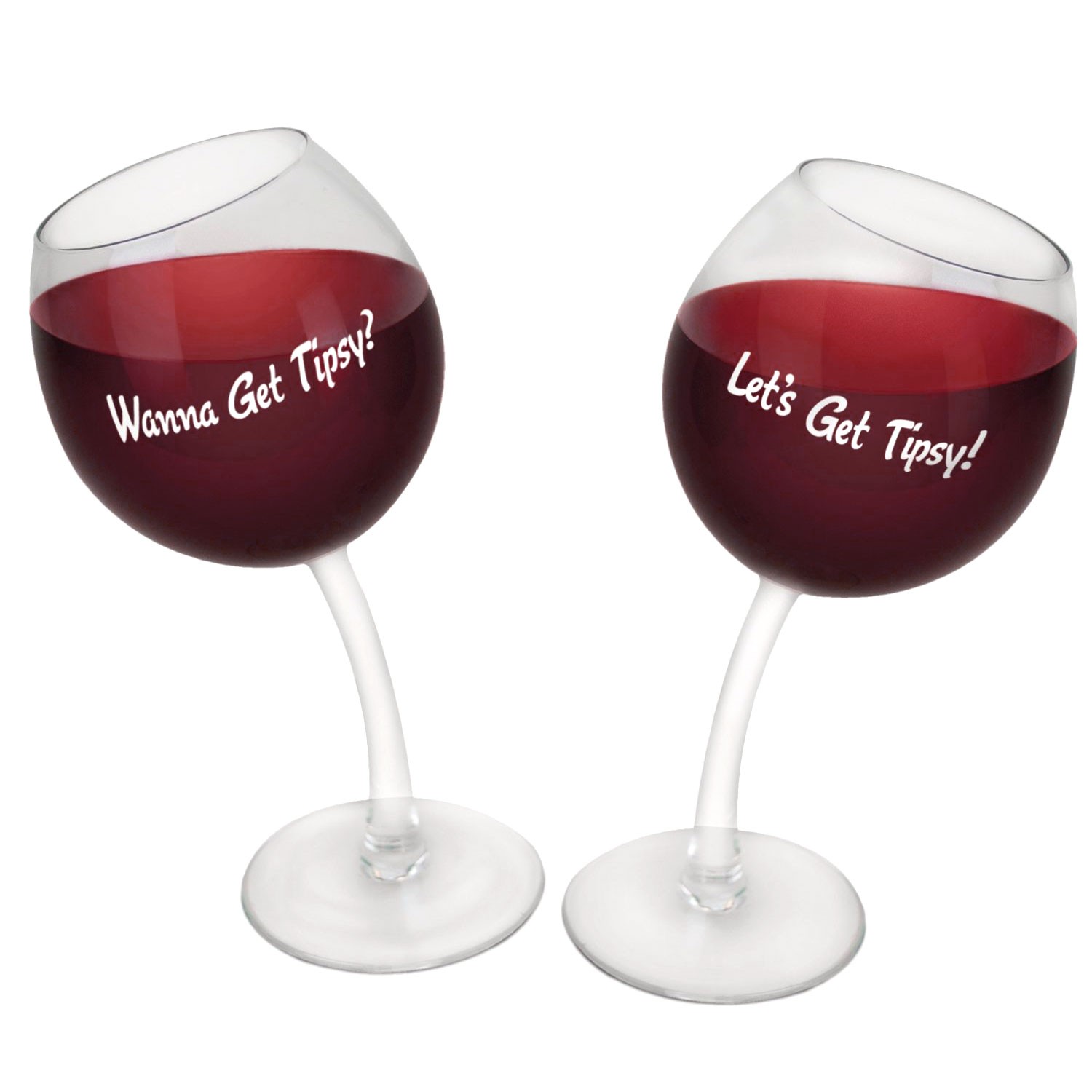 Let's Get Tipsy Two-Pack Wine Glasses