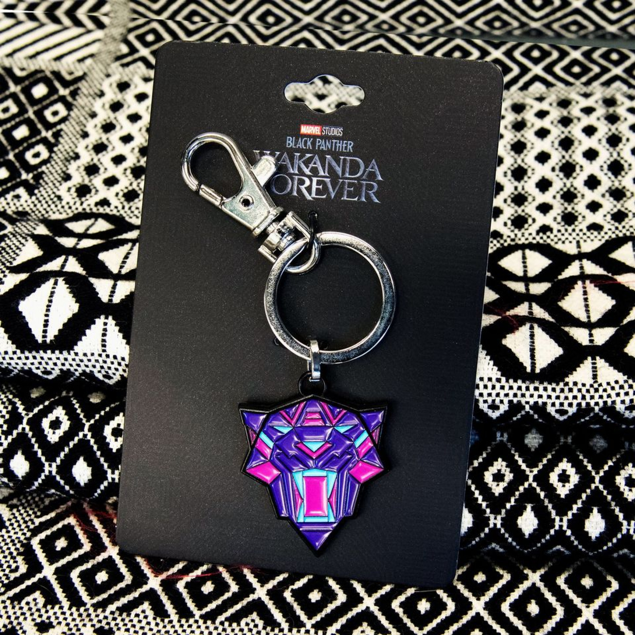 Black Panther Purple Logo Keychain