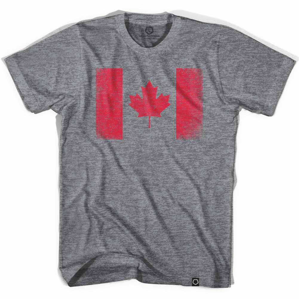 Canada Vintage Flag Soccer Gray T-Shirt