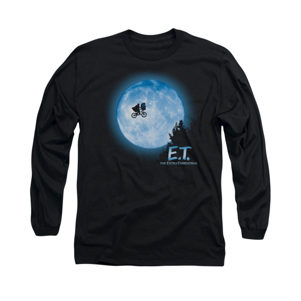E.T. The Extra Terrestrial Moon Black Long Sleeve T-Shirt