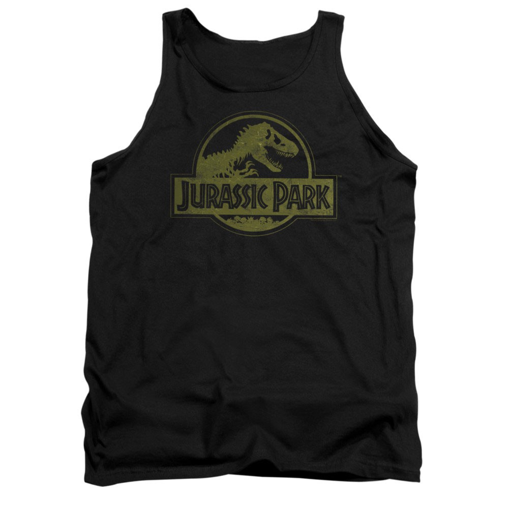 Jurassic Park Distressed Logo Black Tank Top