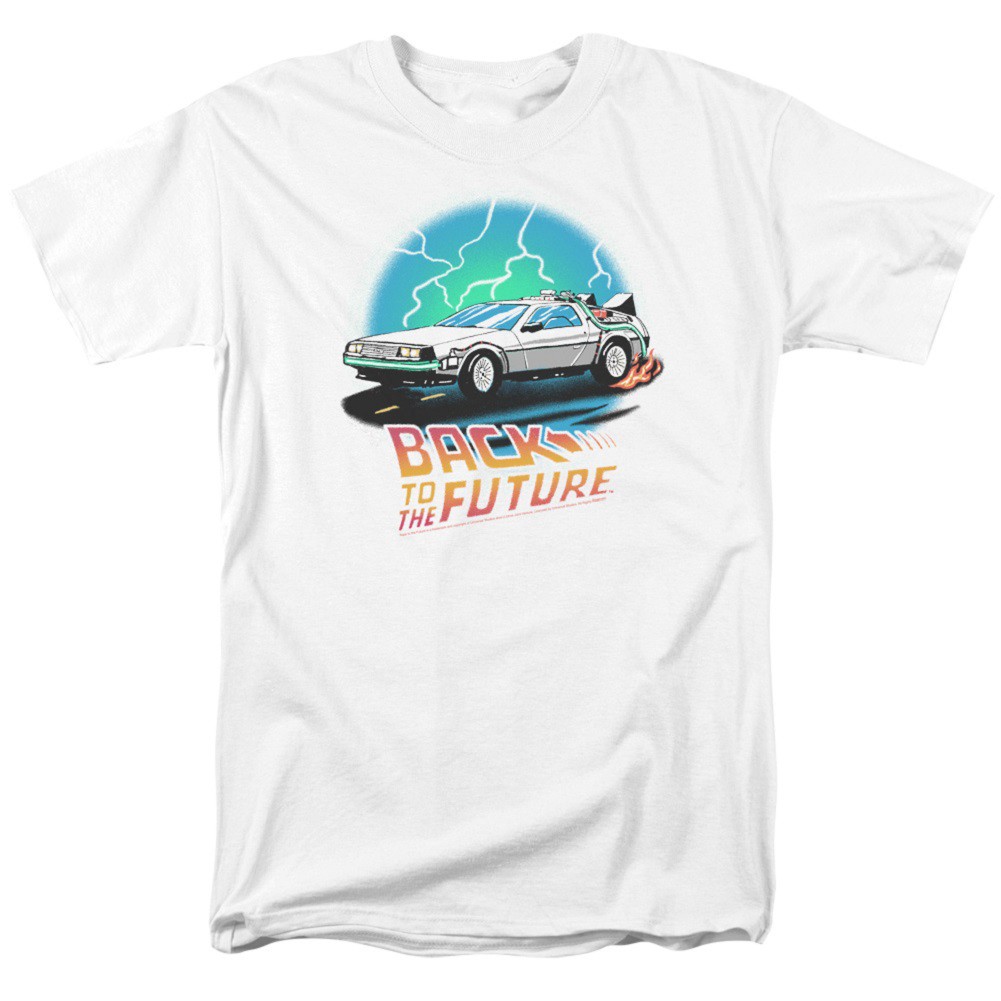 Back To The Future Airbrushed Men's White T-Shirt