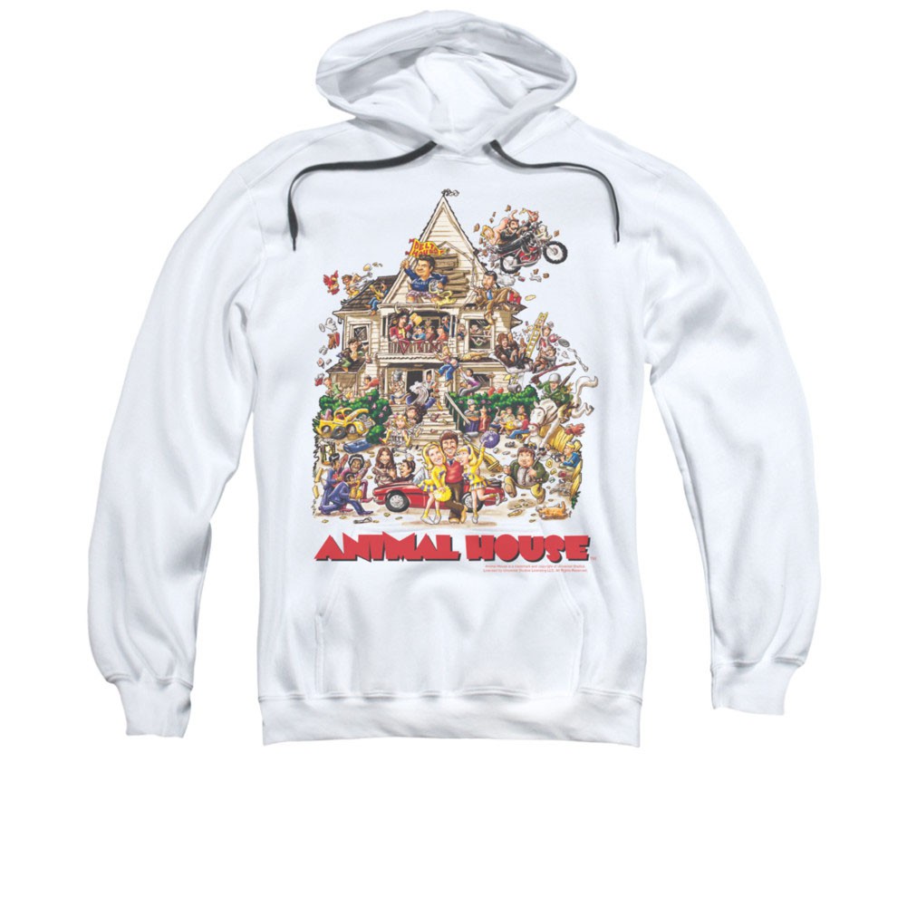 Animal House Poster Art White Pullover Hoodie