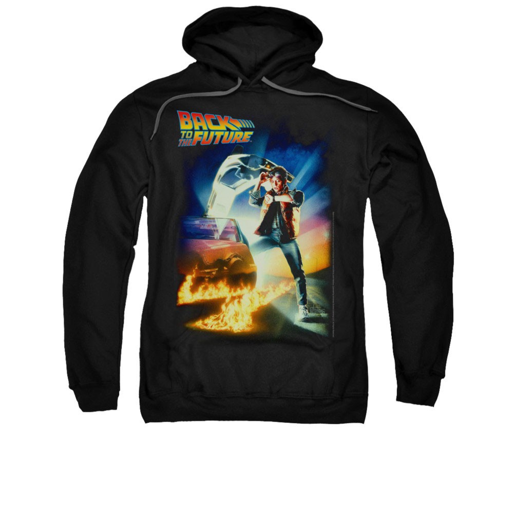 Back To The Future Poster Black Pullover Hoodie