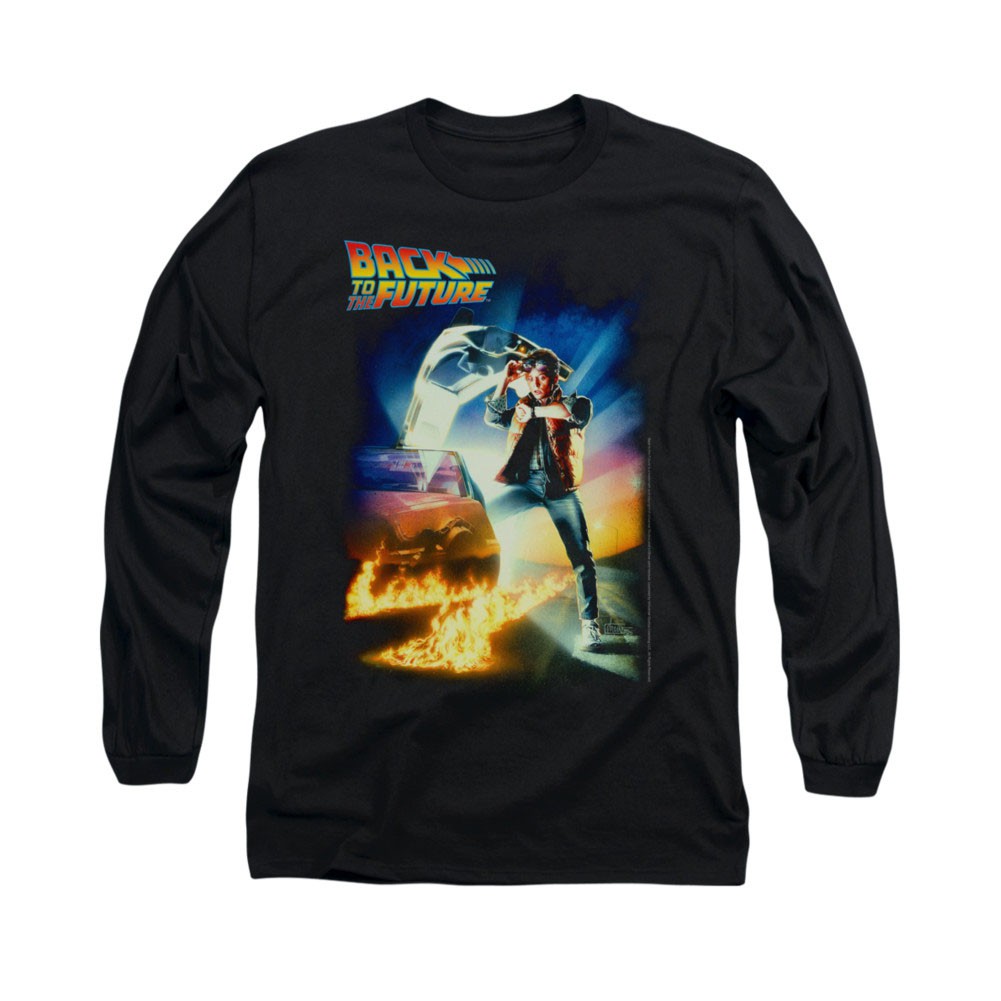 Back To The Future Poster Black Long Sleeve T-Shirt