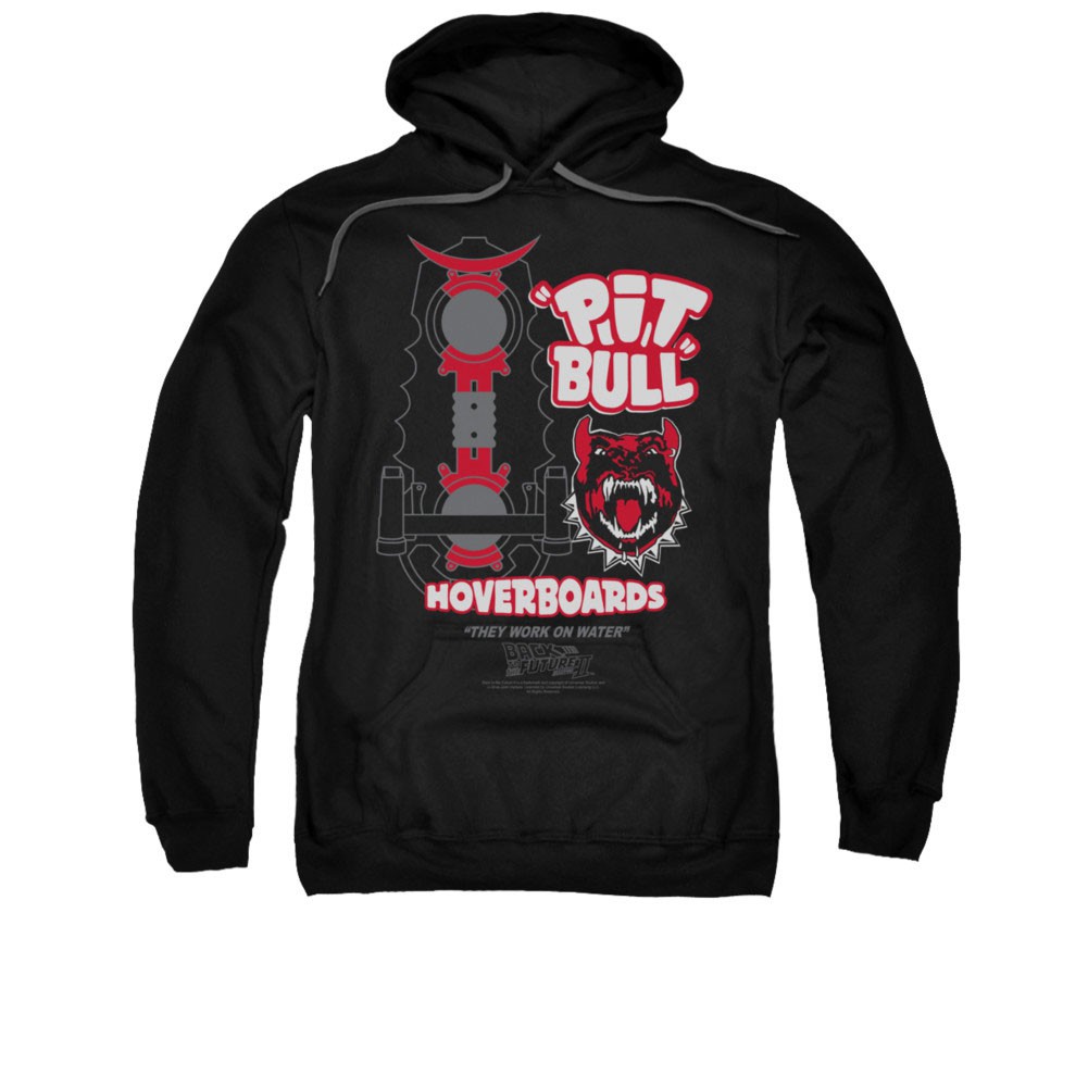 Back To The Future Pit Bull Hoverboards Black Pullover Hoodie