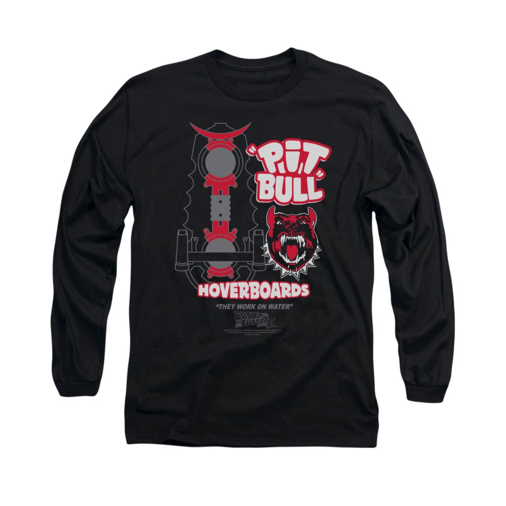 Back To The Future Pit Bull Hoverboards Black Long Sleeve T-Shirt