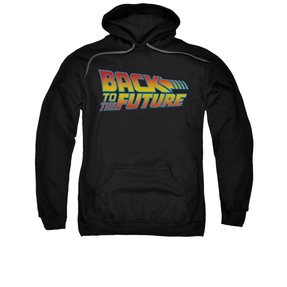 Back To The Future Logo Black Pullover Hoodie