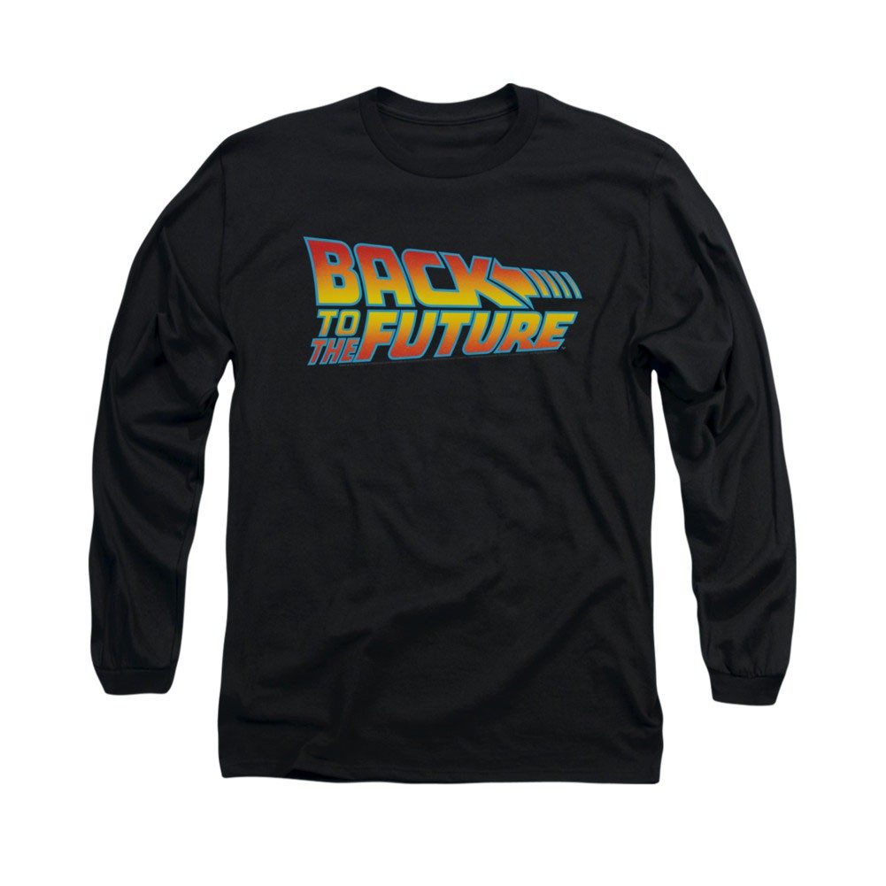 Back To The Future Logo Black Long Sleeve T-Shirt