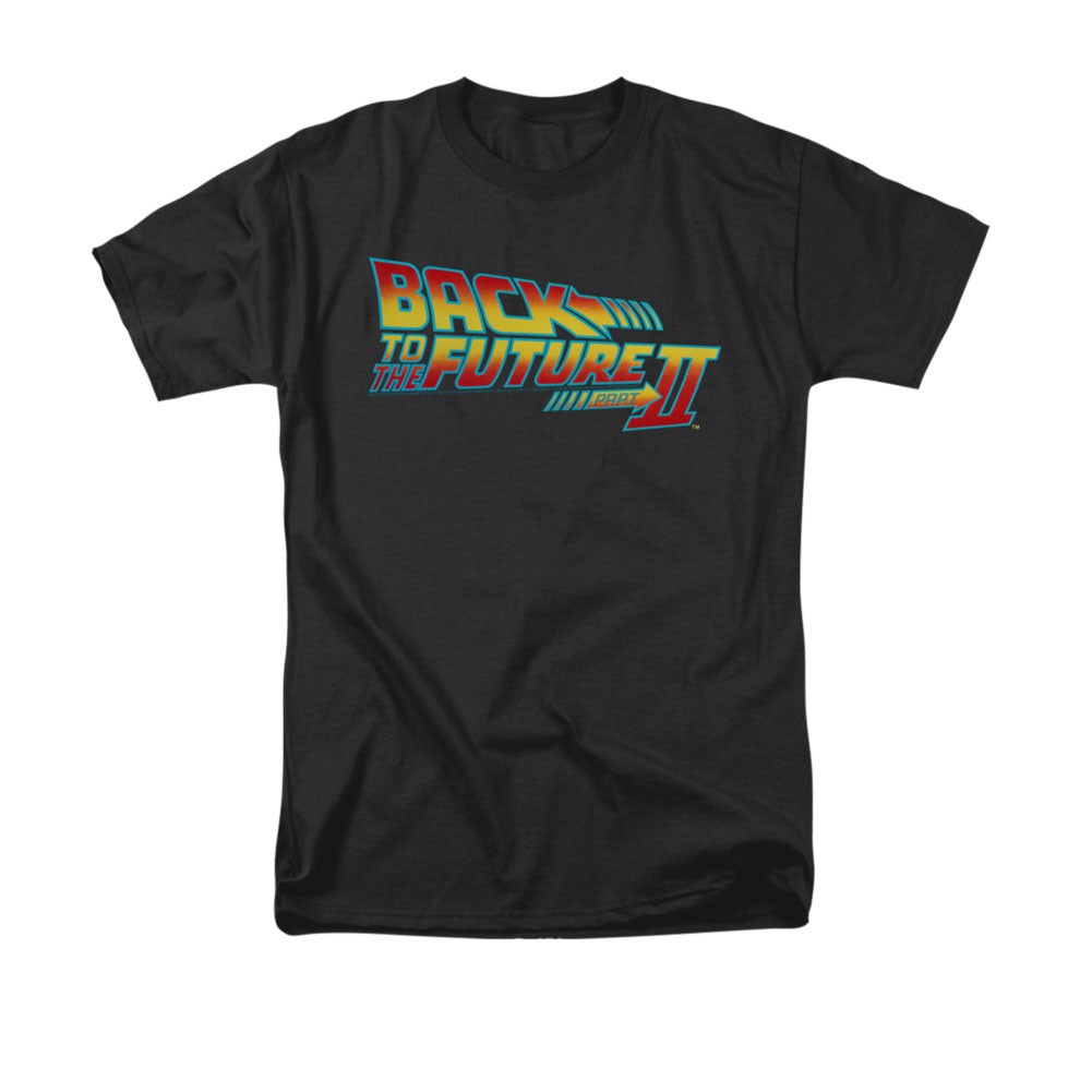 Back To The Future II Men's Black Logo Tee Shirt