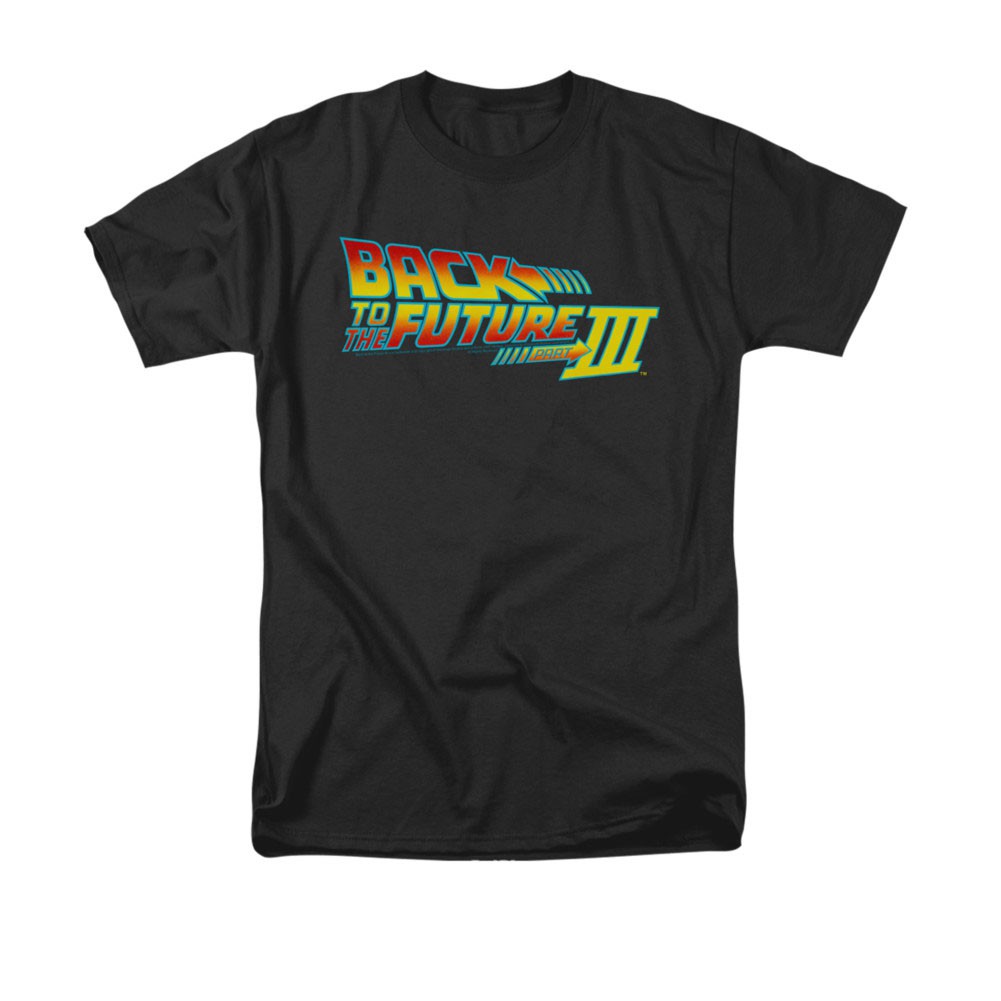 Back To The Future III Men's Black Movie Logo Tee Shirt