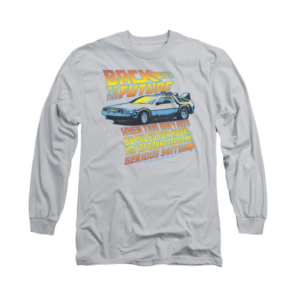 Back To The Future 88 MPH Gray Long Sleeve T-Shirt