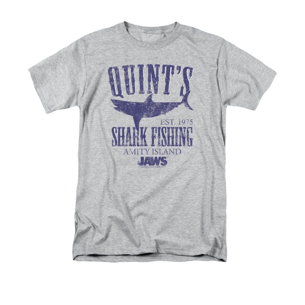 Jaws Men's Gray Quint's Shark Fishing Tee Shirt