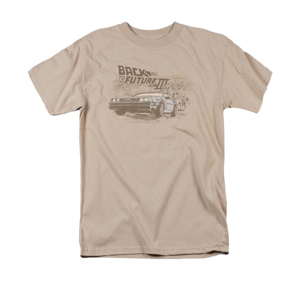 Back To The Future III Men's Beige Cowboys And Indians Tee Shirt