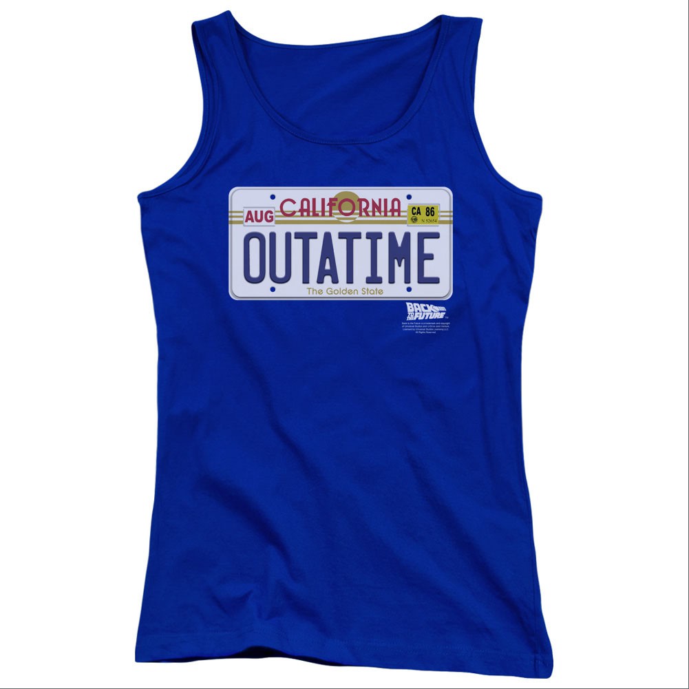 Back To The Future OUTATIME Blue Juniors Tank Top