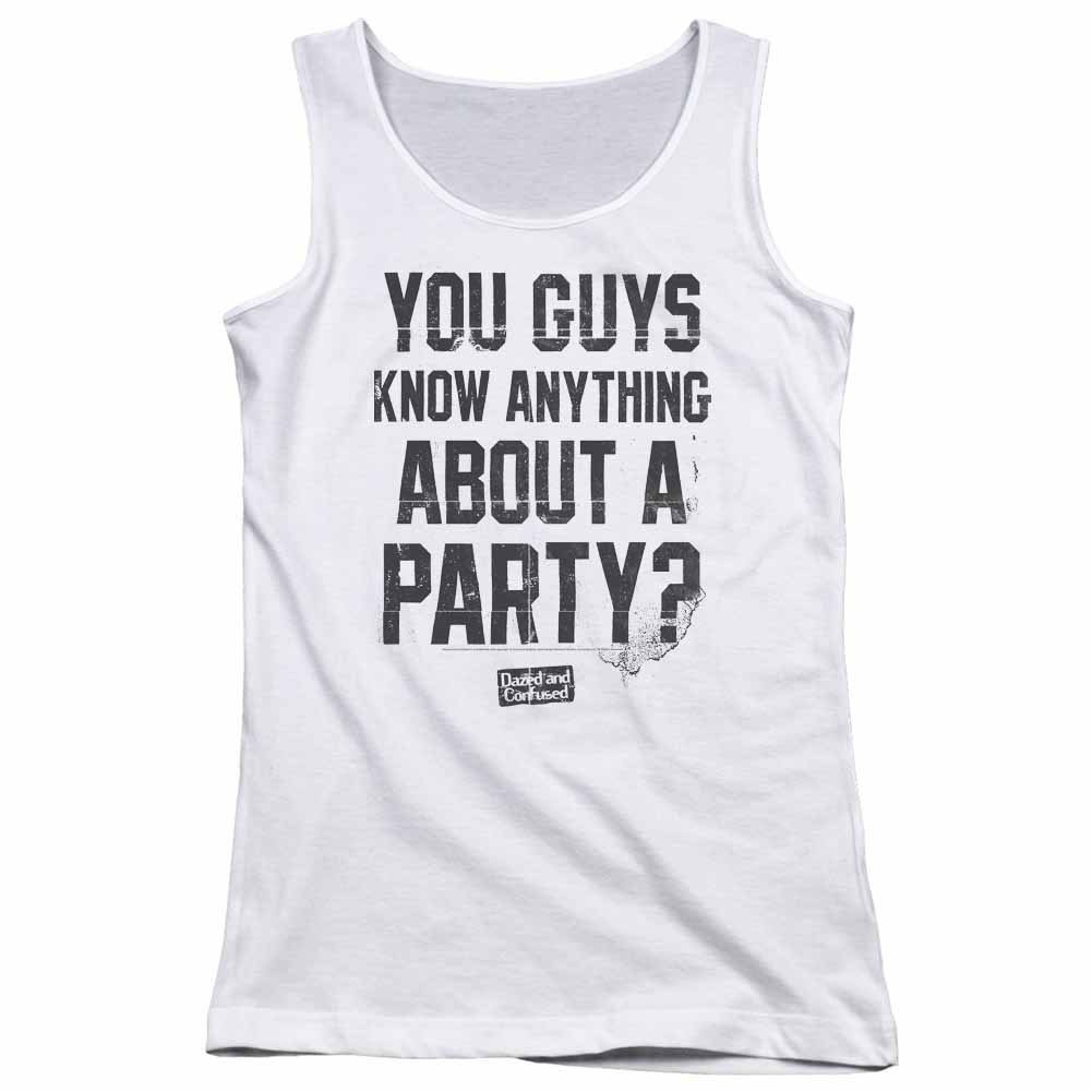 Dazed And Confused Party Time White Juniors Tank Top