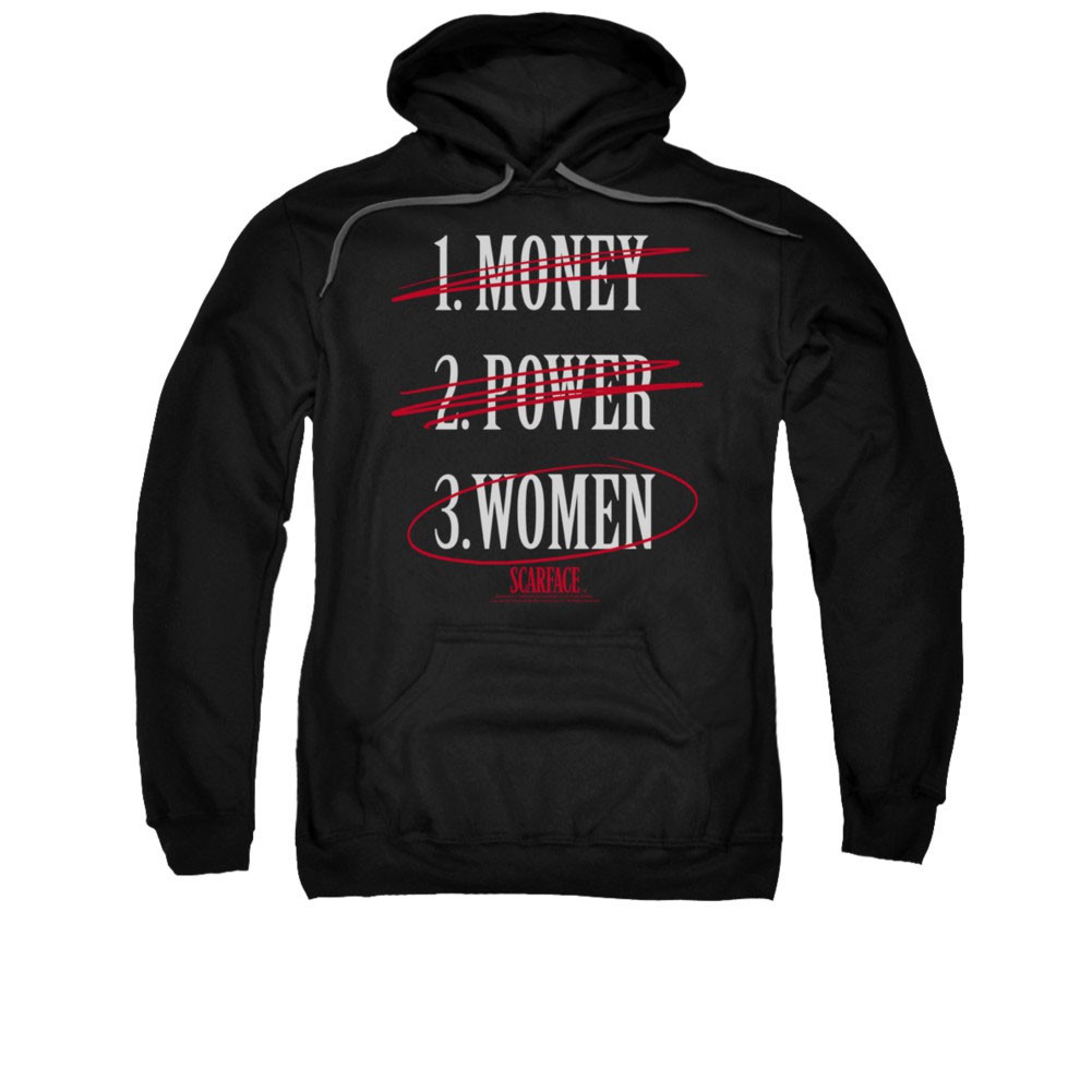 Scarface Money Power Women Black Pullover Hoodie