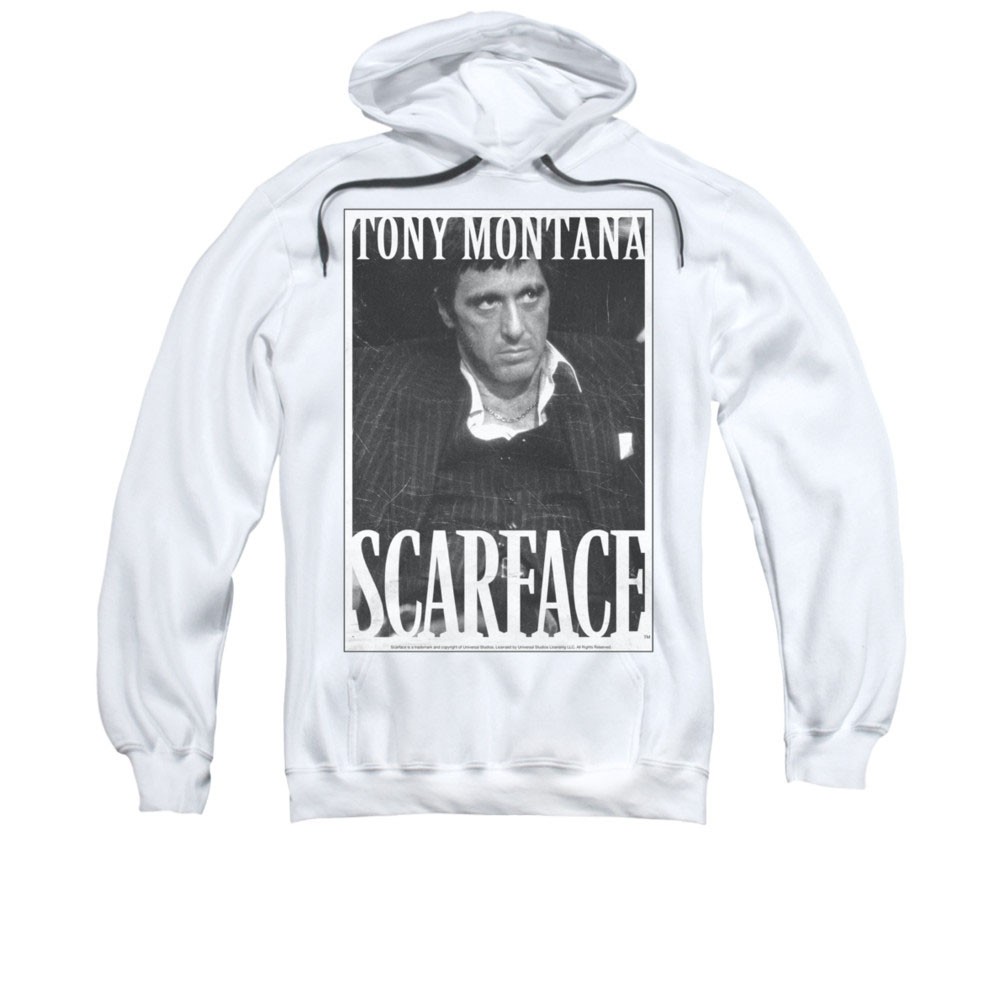 Scarface Tony Montana White Pullover Hoodie