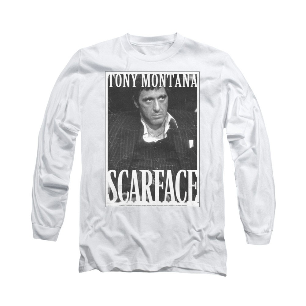 Scarface Business Face White Long Sleeve T-Shirt