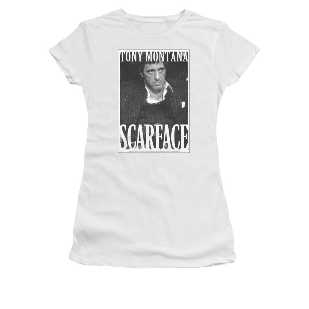 Scarface Classic Business Face White Juniors T-Shirt