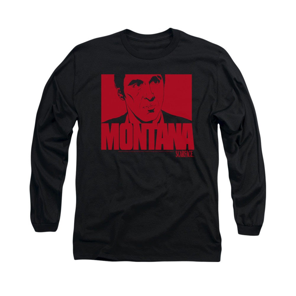 Scarface Montana Face Black Long Sleeve T-Shirt