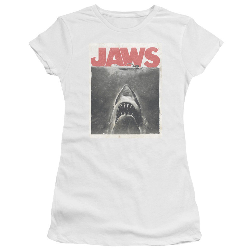 Jaws Poster Women's White Tshirt