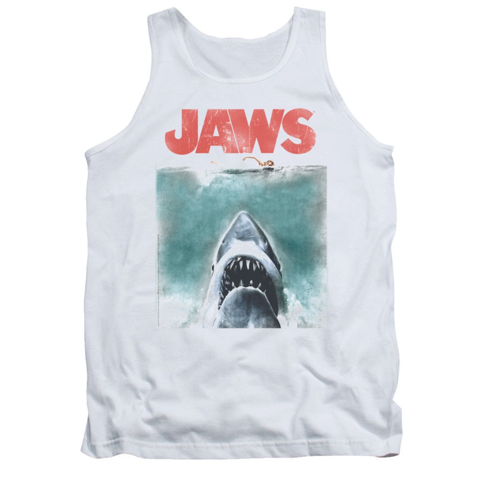 Jaws Vintage Poster White Tank Top