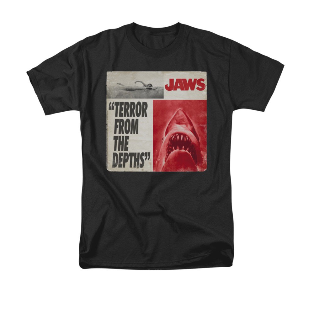 Jaws Terror From The Depths Black Tee Shirt
