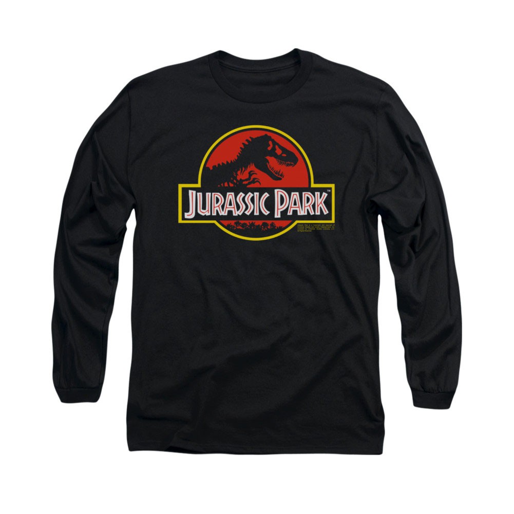Jurassic Park Logo Black Long Sleeve T-Shirt