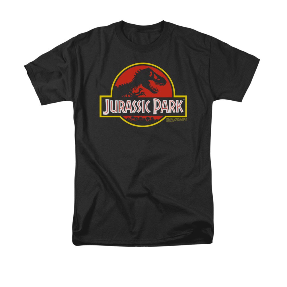 Jurassic Park Men's Black Classic Logo Tee Shirt