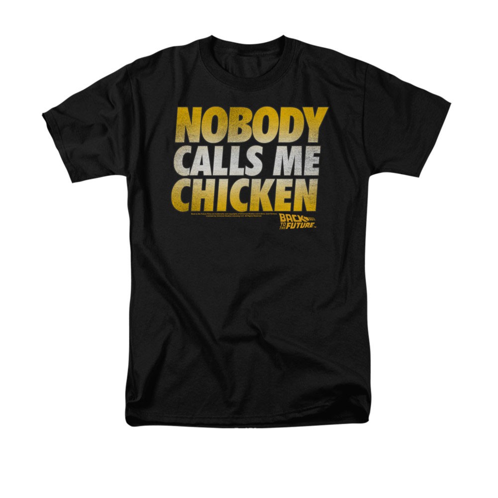 Back To The Future Men's Black Chicken Tee Shirt