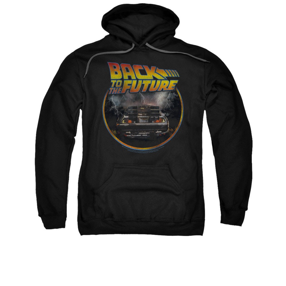 Back To The Future Circle Logo Black Pullover Hoodie