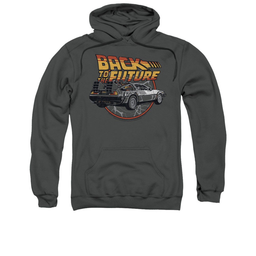 Back To The Future Men's Gray Time Machine Pullover Hoodie