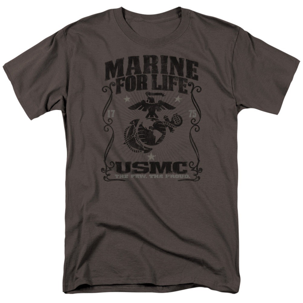 US Marines USMC For Life Grey Tshirt