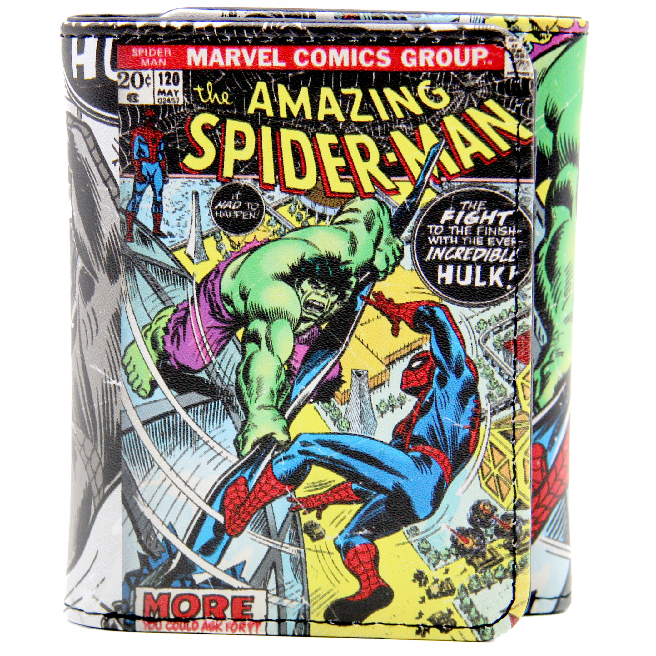 Spider-Man and The Incredible Hulk #120 Comic Cover Trifold Wallet in Collectors Tin