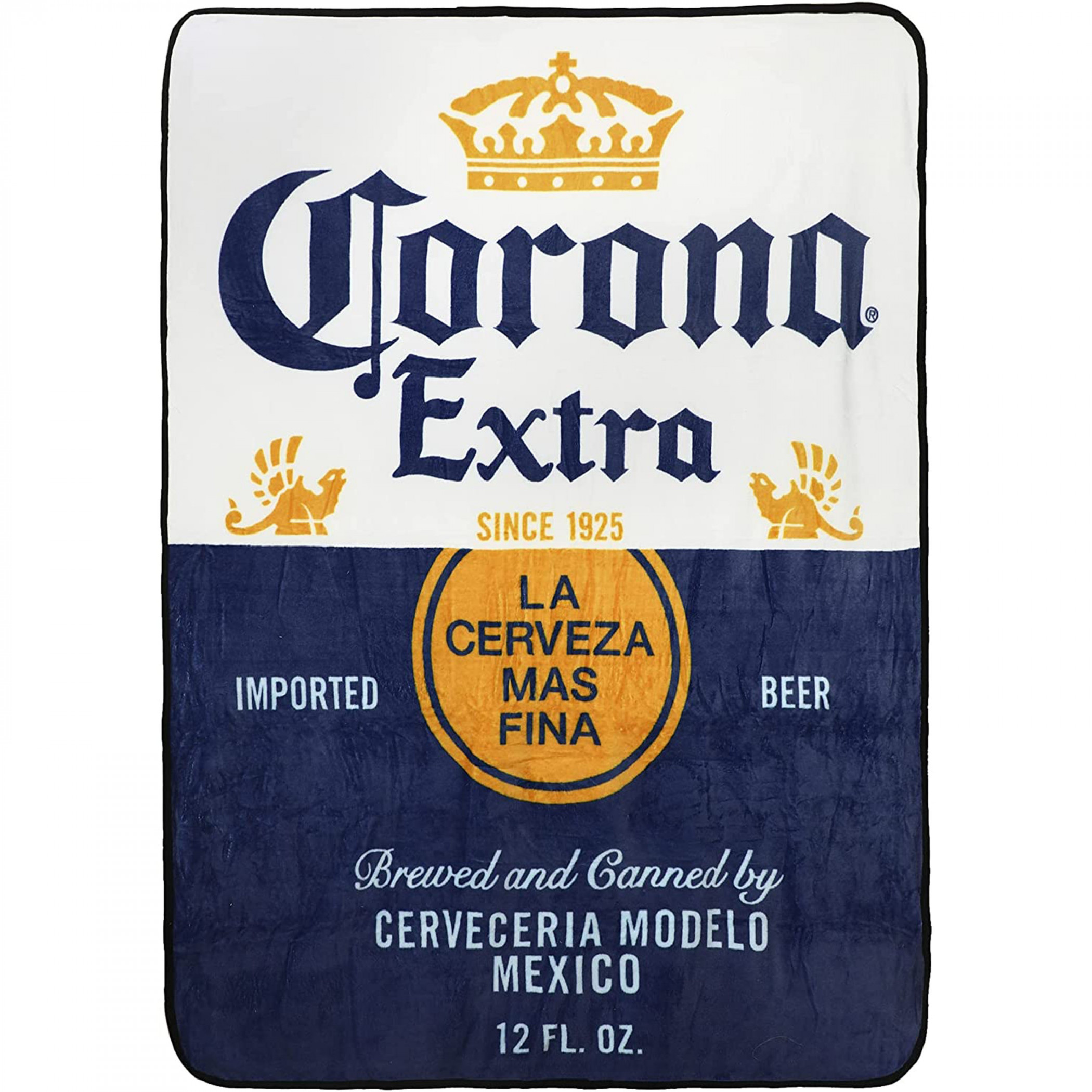 Corona Extra Bottle Label Fleece 48" x 60" Throw Blanket