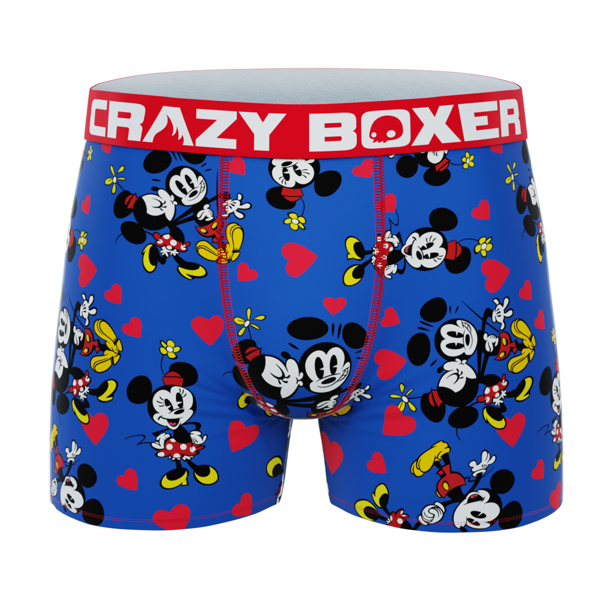 Crazy Boxer Mickey and Minnie Hearts Men's Boxer Briefs in Gift Box
