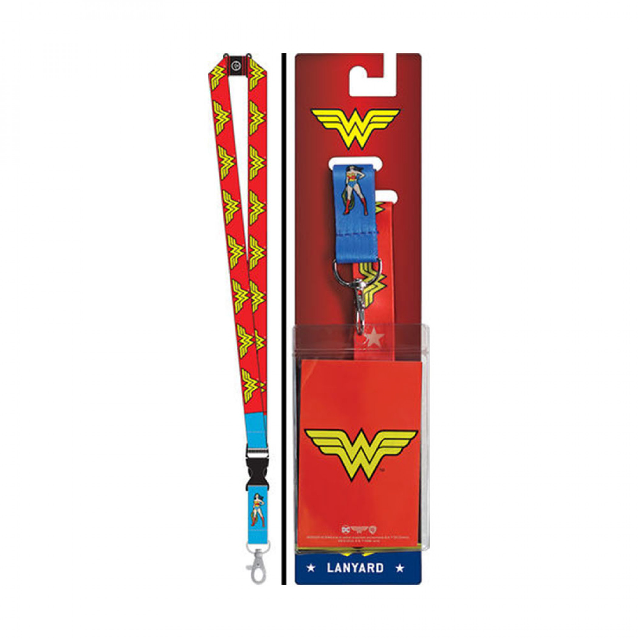 Wonder Woman Repeating Logos Lanyard