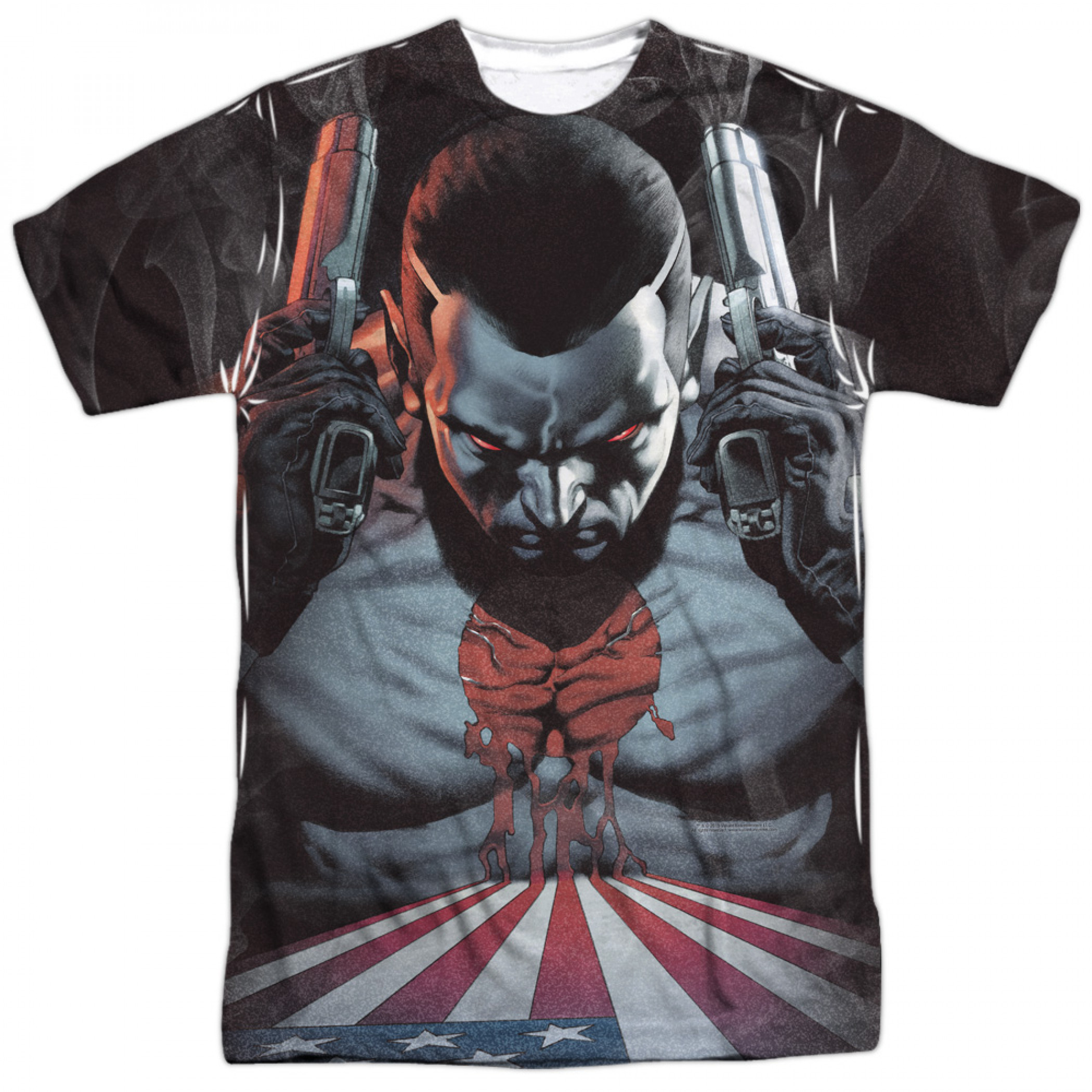 Bloodshot World on Fire Front and Back Print T-Shirt