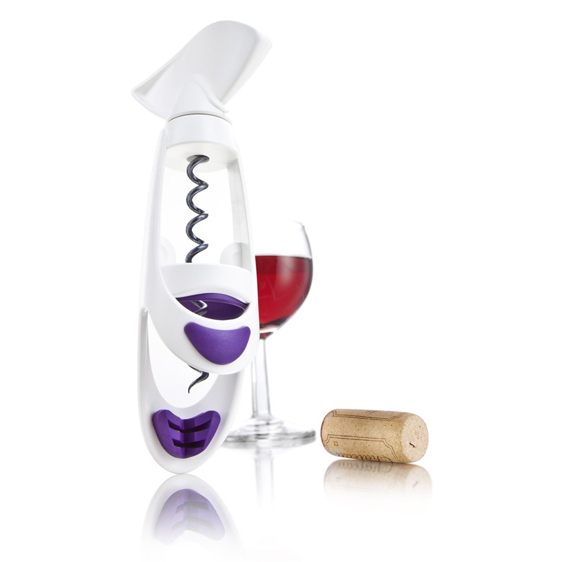 Vacu Twister Wine Corkscrew - White