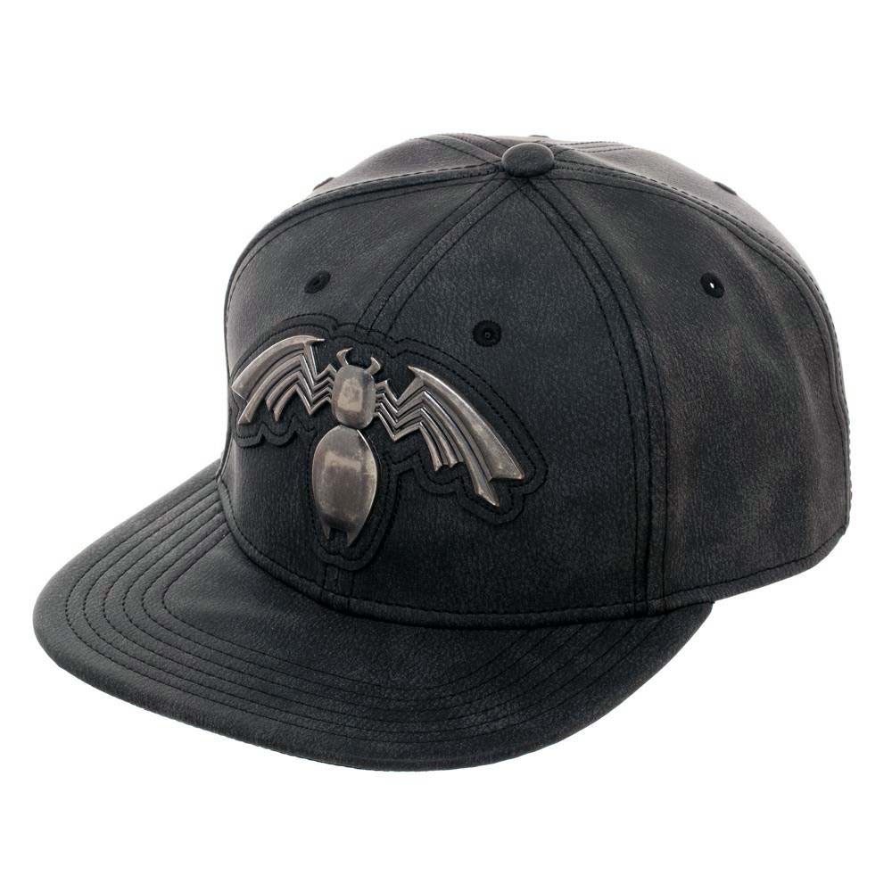 Venom Distressed Metal Black Snapback Hat