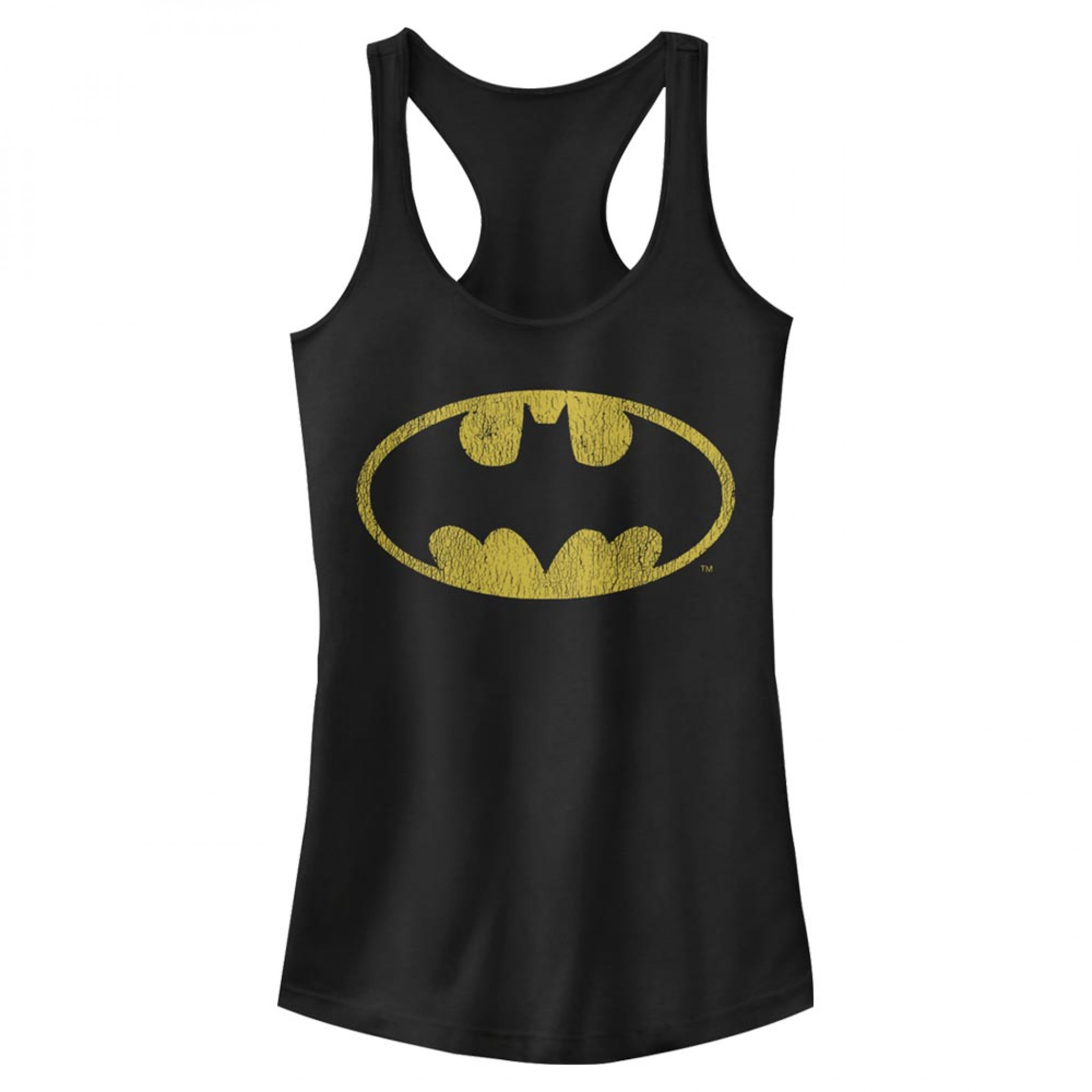 Batman Signal Distressed Racerback Tank Top