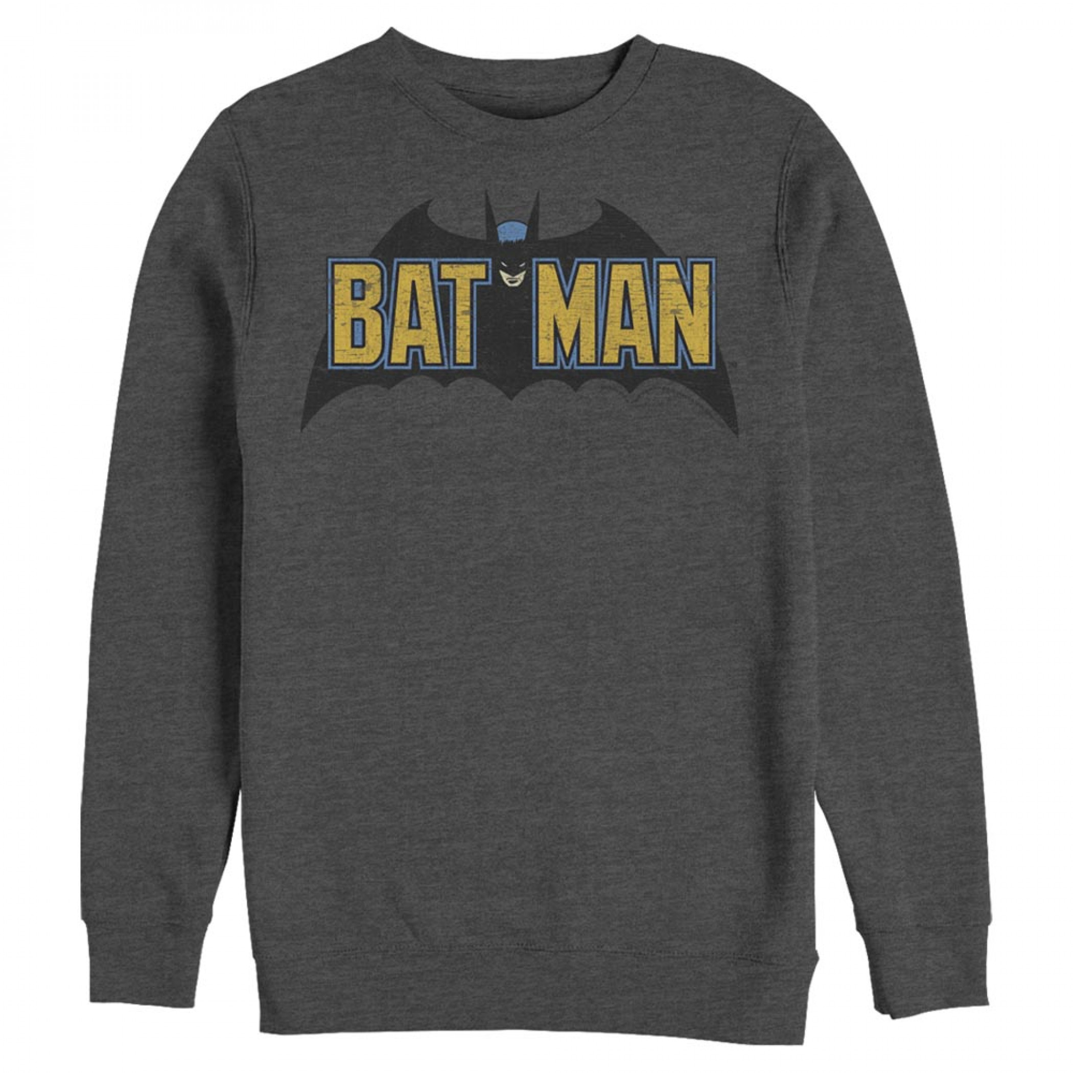 Batman Old School Logo Charcoal Sweatshirt - SuperHeroStuff