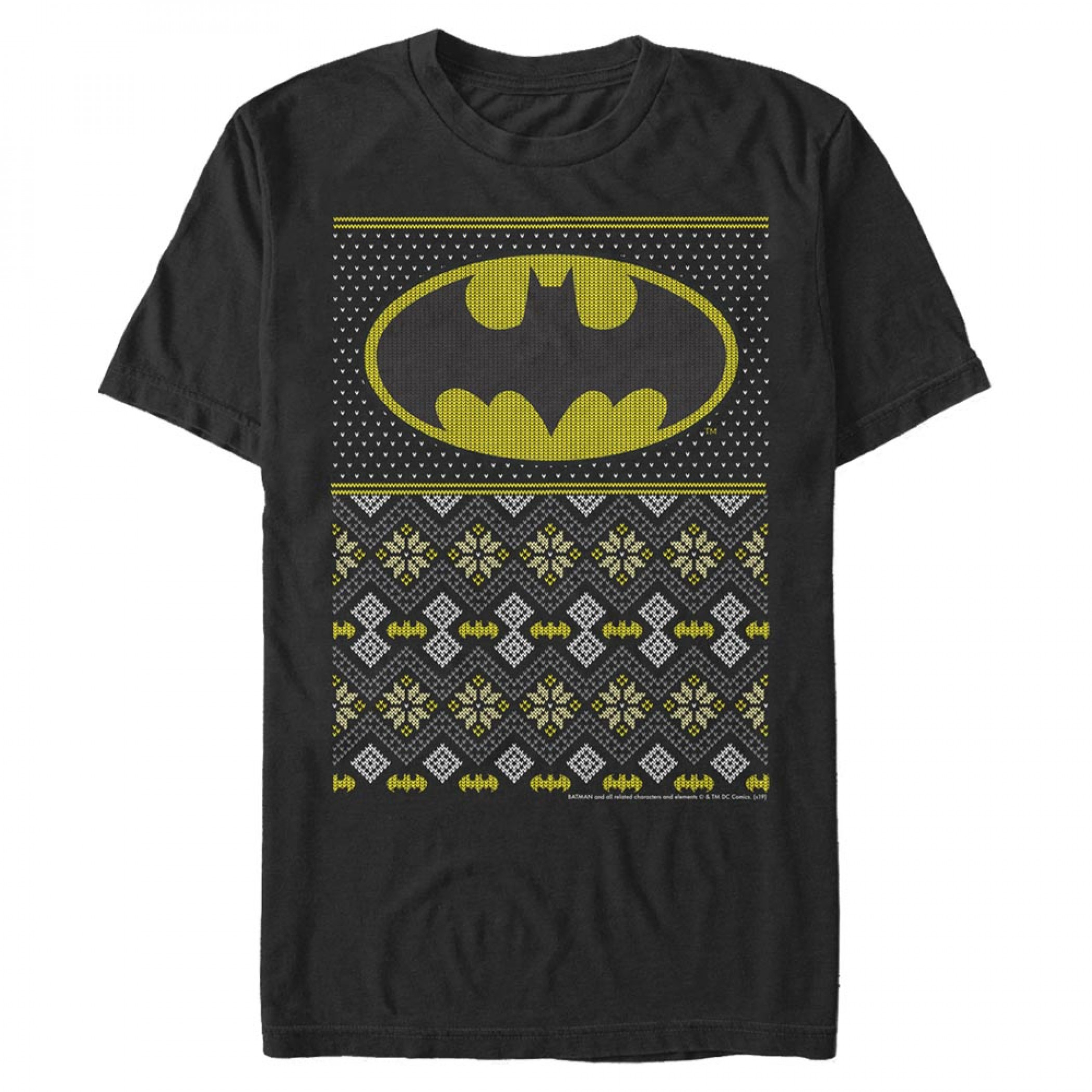 Batman Classic Logo Ugly Sweater Pattern T-Shirt