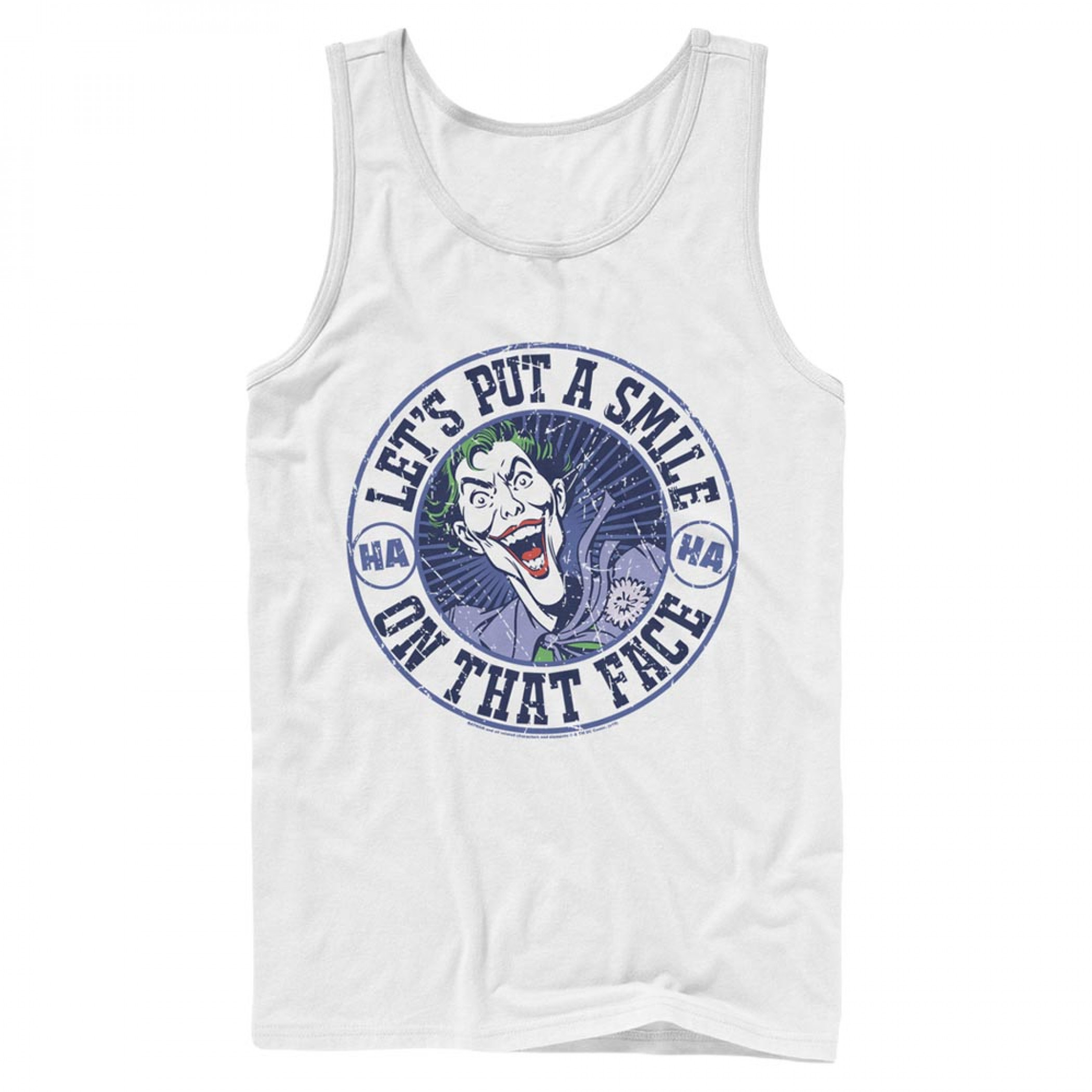 The Joker Let's Put a Smile on That Face Men's Tank