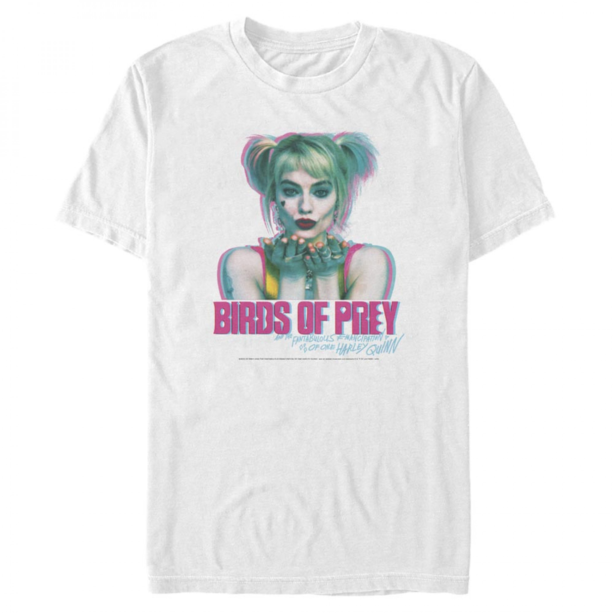 Birds of Prey Harley Quinn Blowing Kisses White T-Shirt