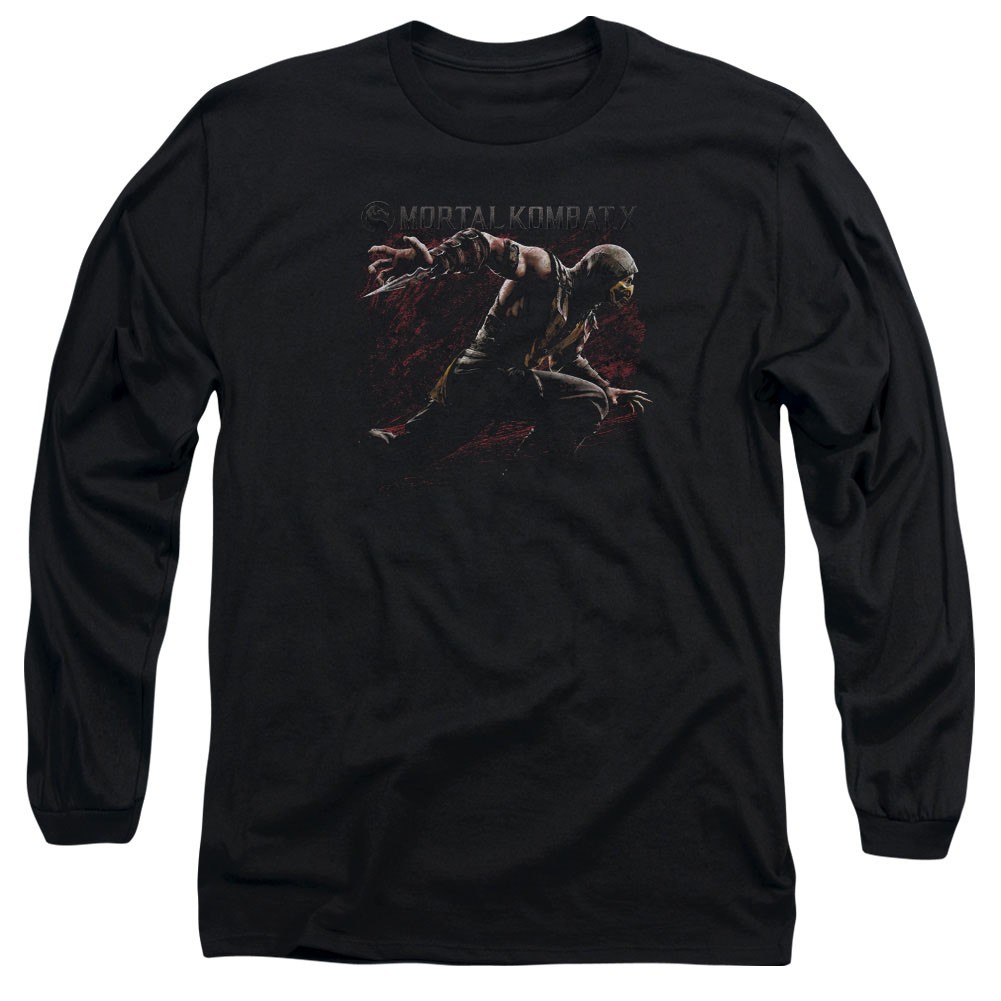 Mortal Kombat X Scorpion Lunge Black Long Sleeve T-Shirt