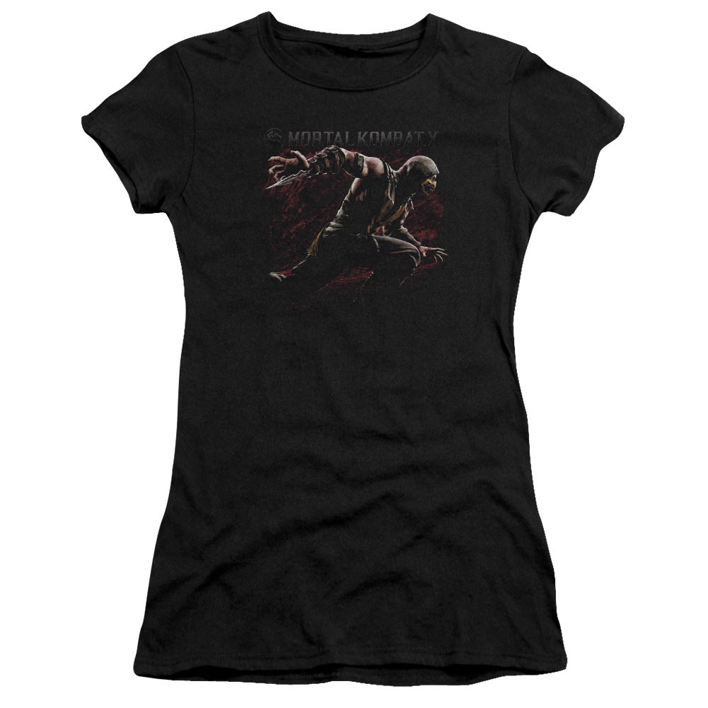 Mortal Kombat X Scorpion Lunge Black Juniors T-Shirt